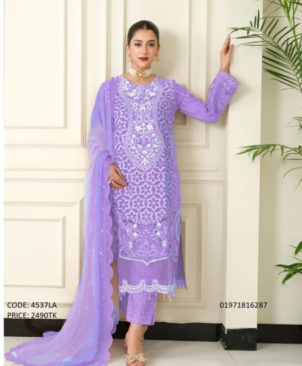 Georgette Sharara Embroidery Salwar Kameez