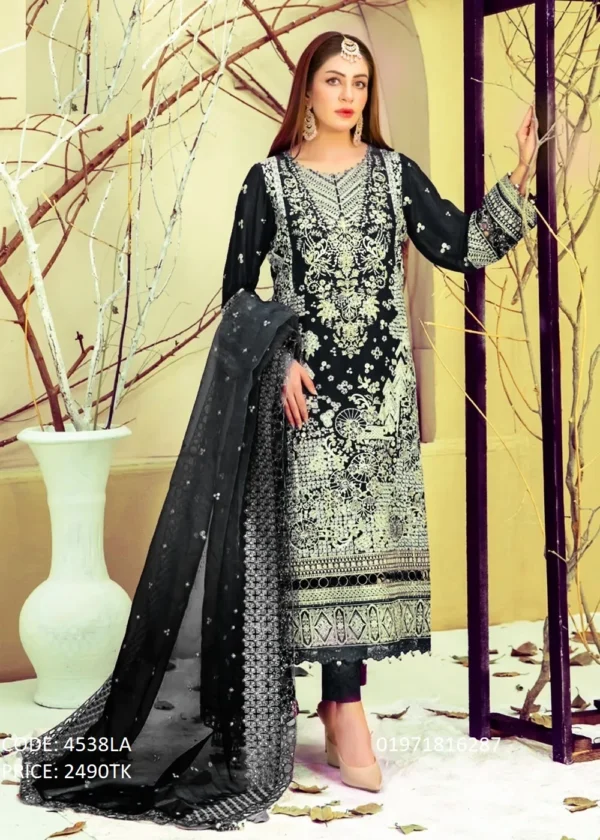 New Stylish Party Wear Designer Three Piece