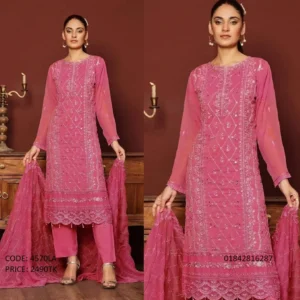 Unstitched Embroidery Georgette Dress